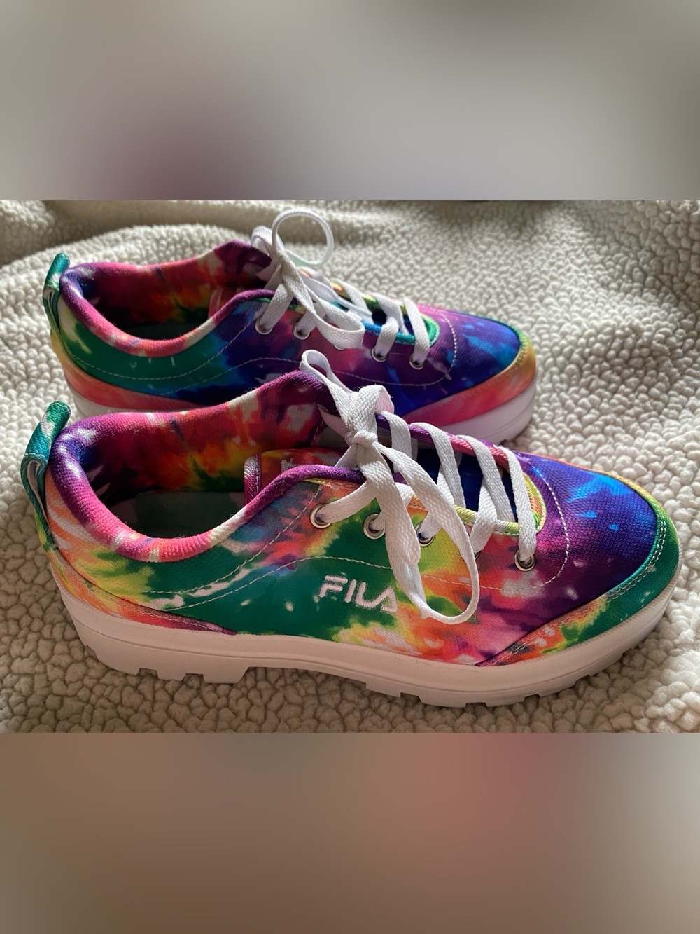 Fila Tie-Dye Canvas Sneakers in Rainbow